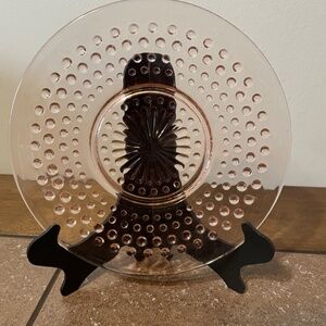 Pink Anchor Hocking Hobnail Saucers